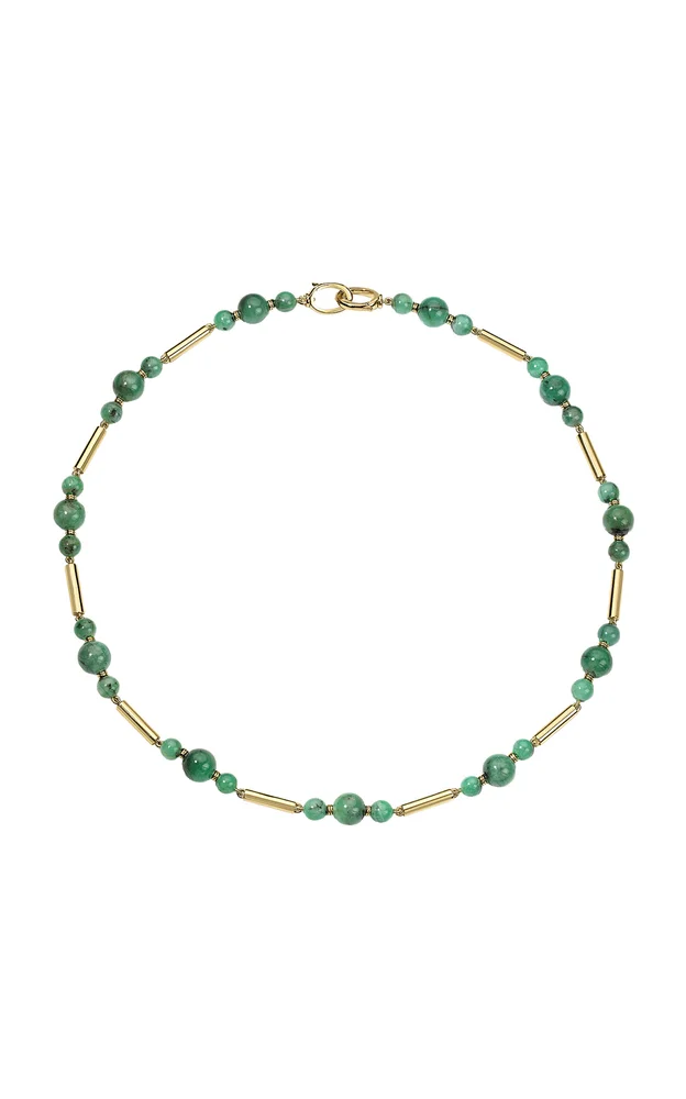 Gilda 18K Yellow Gold Emerald Stick Chain Necklace