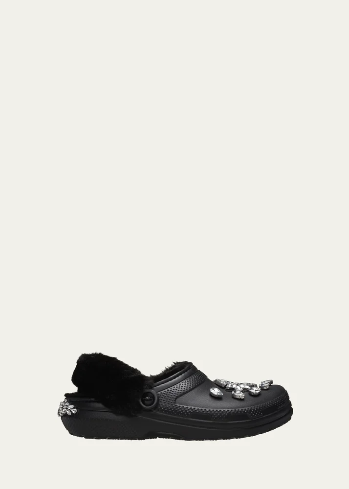 x Crocs Crystal Faux Fur Clogs