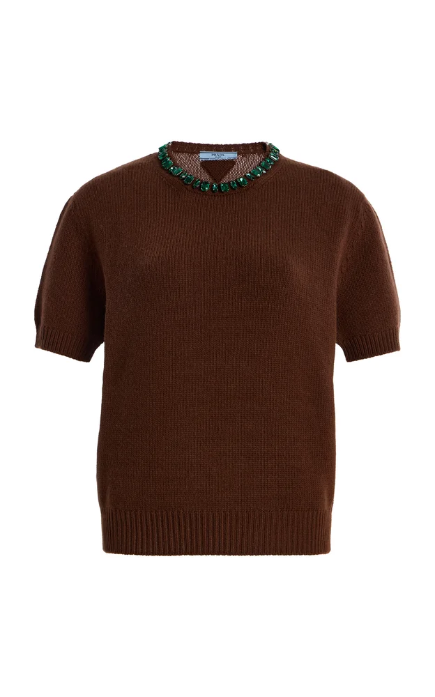 Embellished Wool-Cashmere Sweater