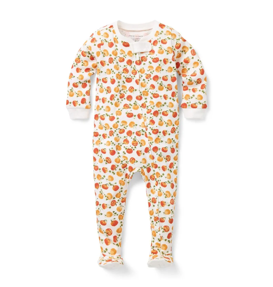 Baby Organic Cotton Pumpkin Footed Pajama