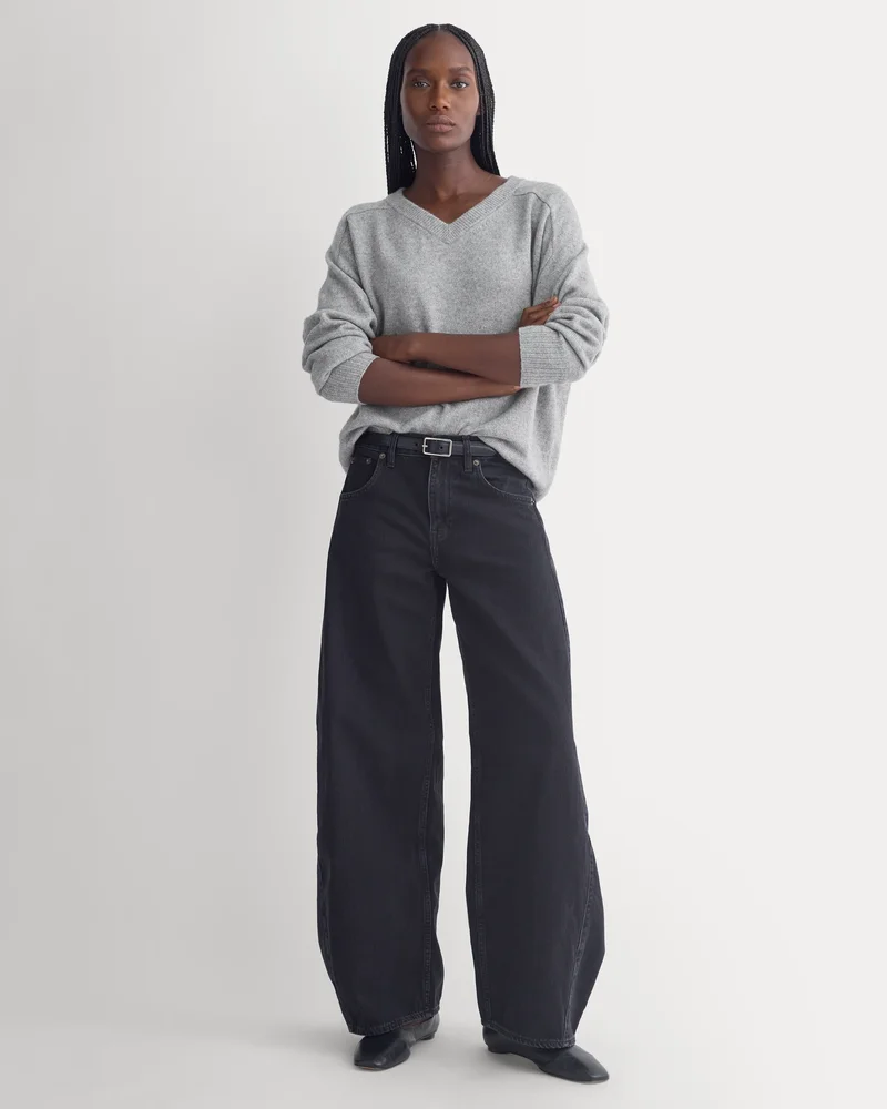 Baggy Barrel-Leg Jean | Washed Black