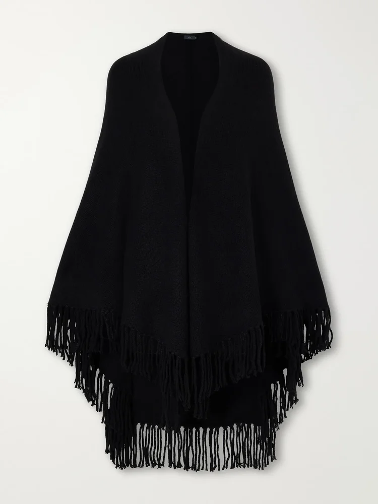 Fringed cashmere wrap