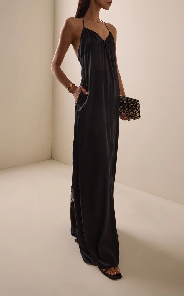Sateen Lace Maxi Dress