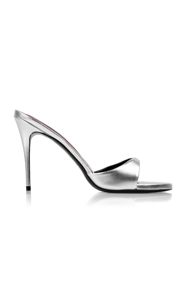 Exclusive 85mm Lidylle Metallic Leather Mules
