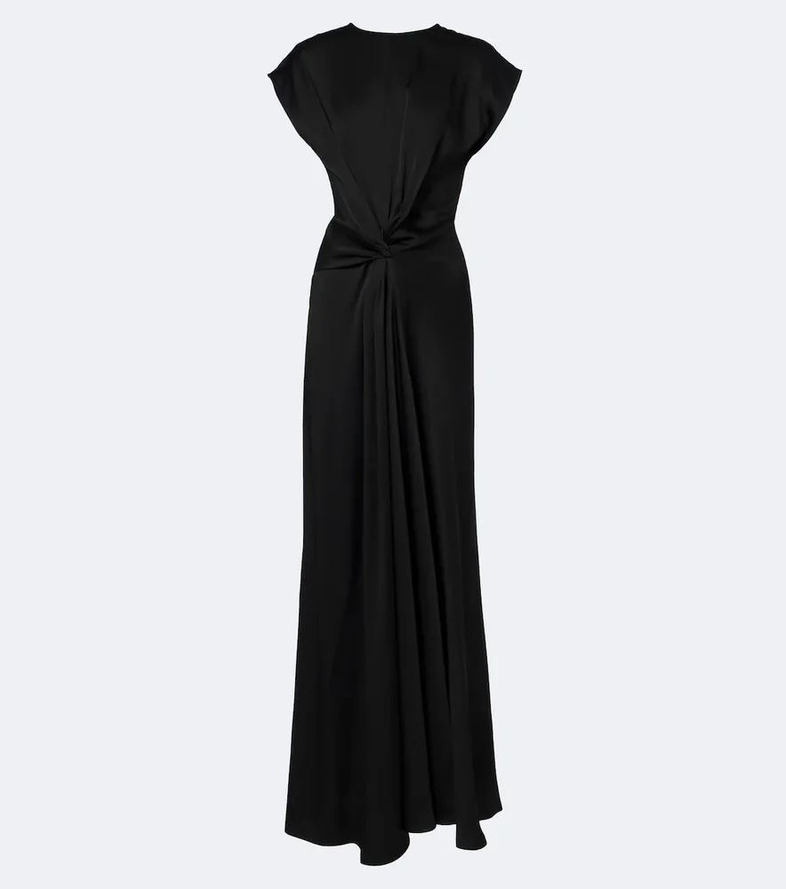 Aria draped satin gown