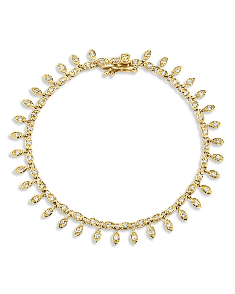 14K Yellow Gold The Terra Diamond Eye Eternity Fringe Bracelet
