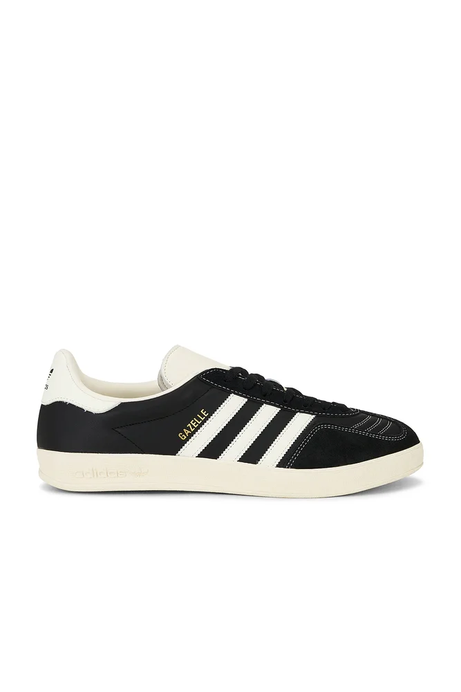 Gazelle Indoor Sneakers in Core Black/Cream White/Gold Metallic