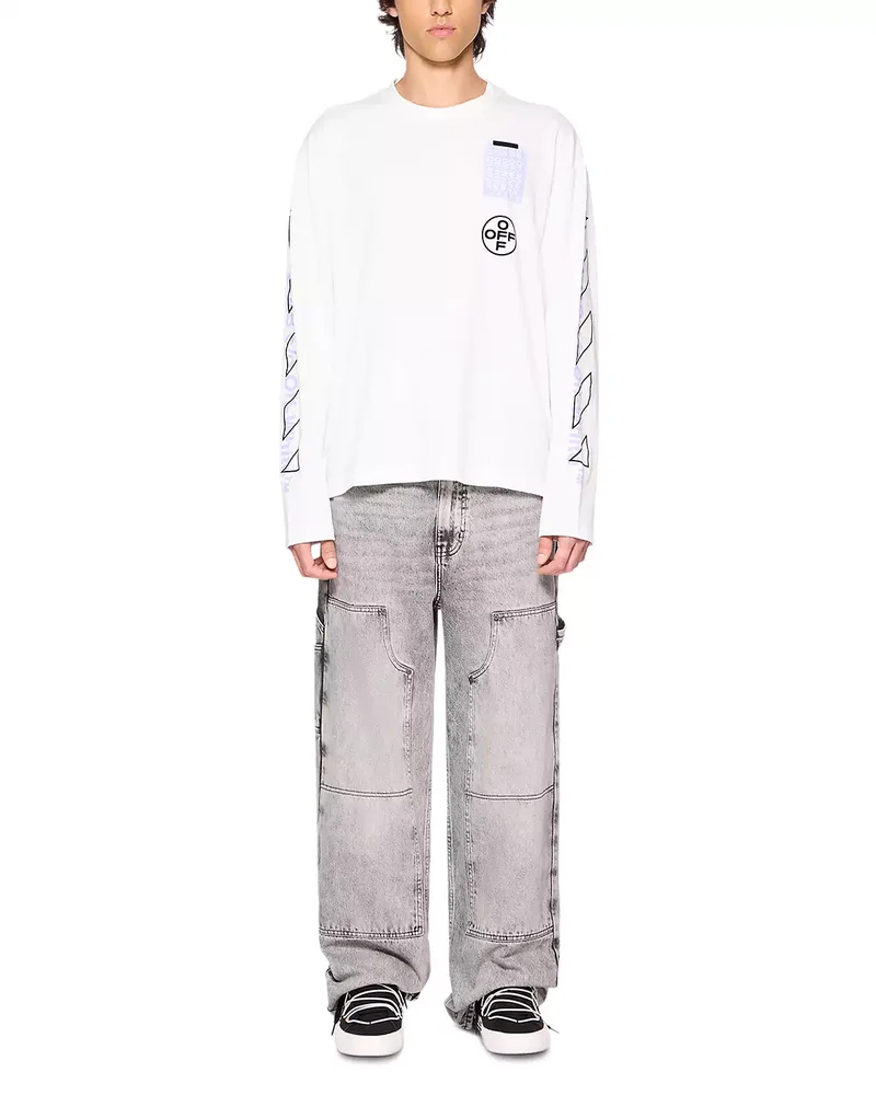 Cotton Active Logo Graphic Crewneck Shirt