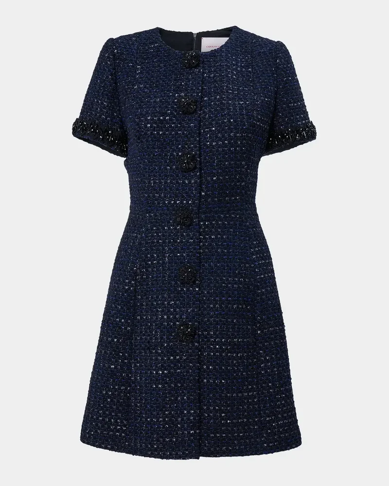 Embellished Tweed Mini Dress