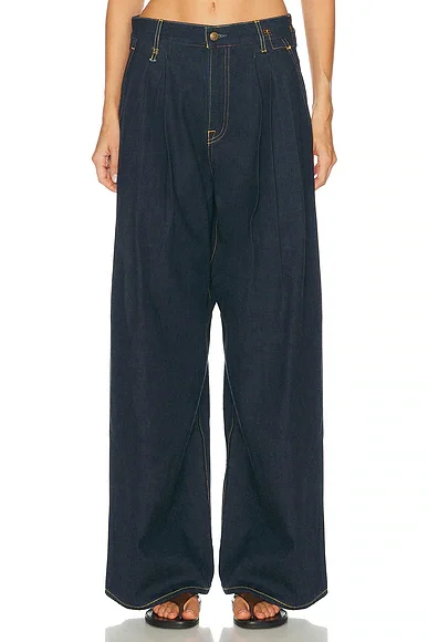 Triple Pleat Wide Leg