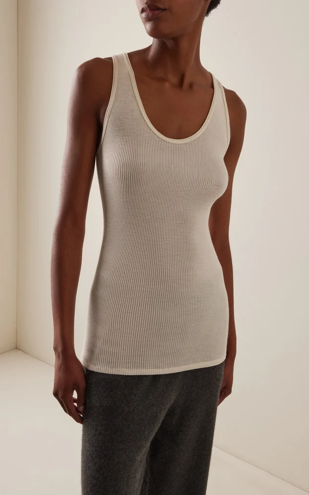 Cendrea Ribbed Jersey Racerback Tank Top