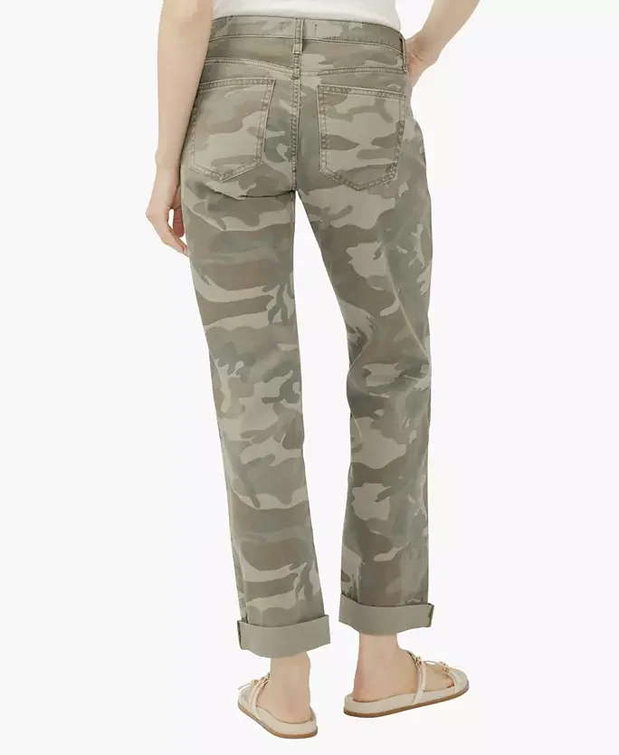 Women's Chelsea Mid-Rise Straight-Leg Camo Jeans