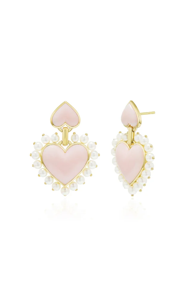 Queen of Hearts 18K Yellow Gold Multi-Stone Earring