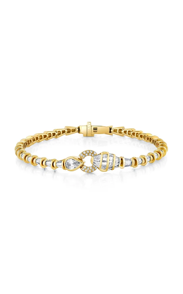 Serpentine 18K Yellow Gold Diamond Bracelet