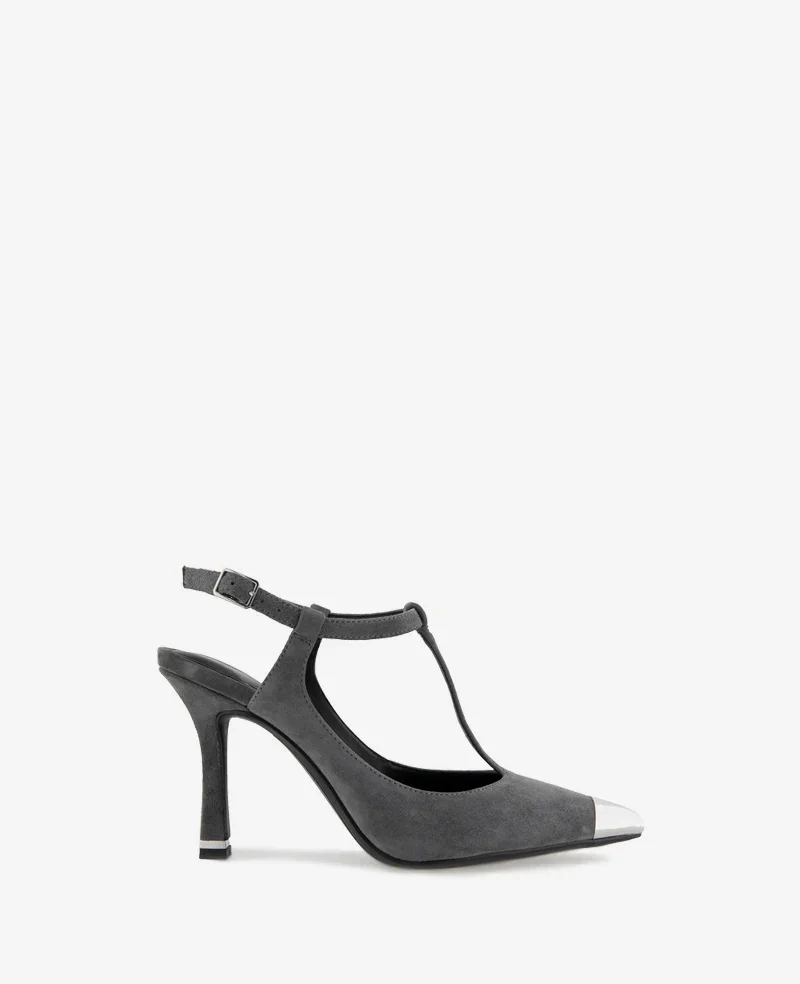 Romi T-Strap Suede Slingback Heel