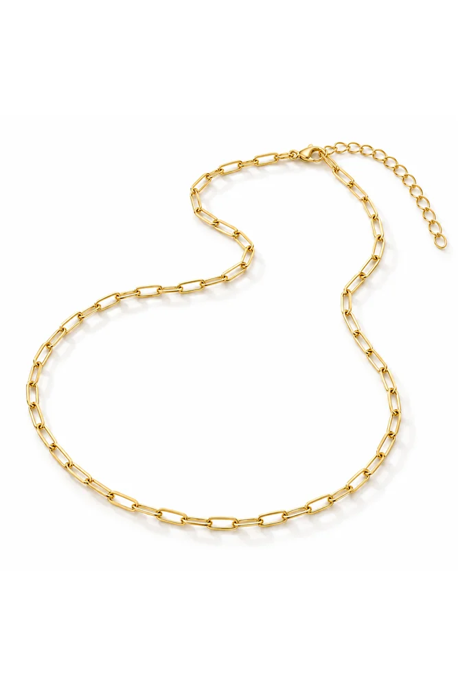 Gold-Tone Paperclip Choker Necklace