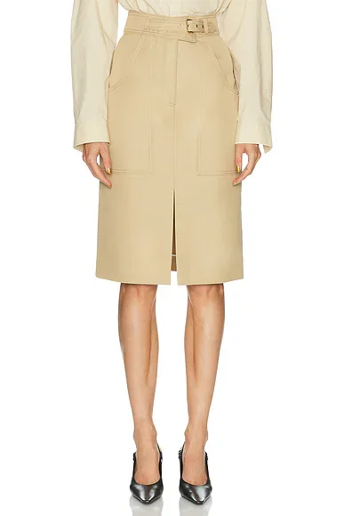 Twill Pencil Skirt