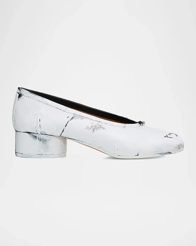 35mm Tabi Painted Leather Ballerina Pumps