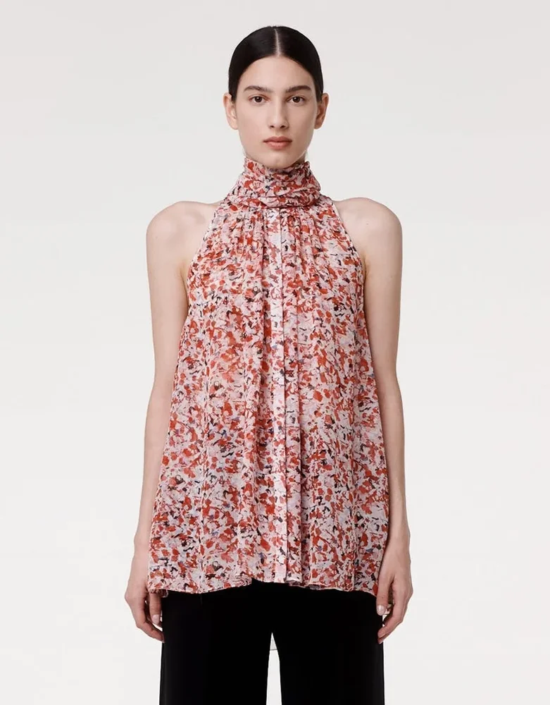 Silk Chiffon Scarf Blouse