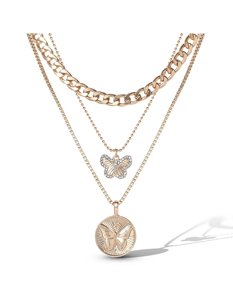 Layered Coin and Charm Pendant Necklace