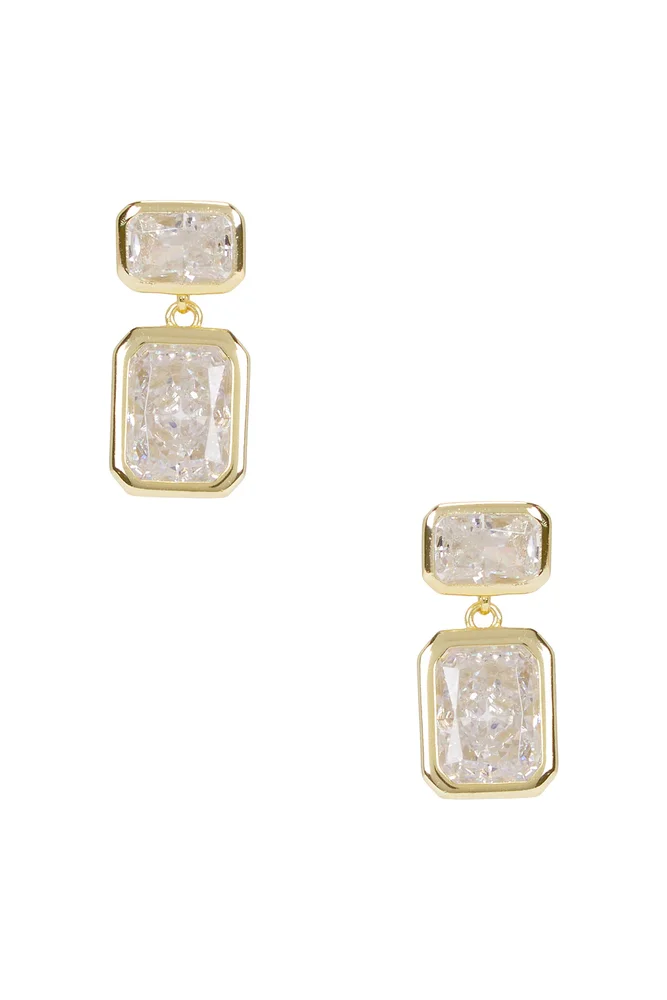 Emerald Baguette Drop Earring