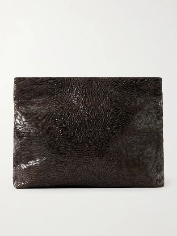 Jerry croc-effect leather clutch