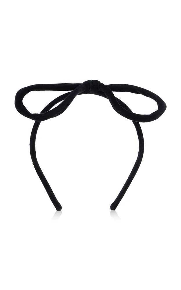 Bow-Detailed Velvet Headband