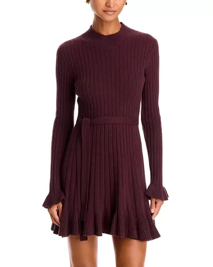 Sandria Ribbed Mock Neck Dress