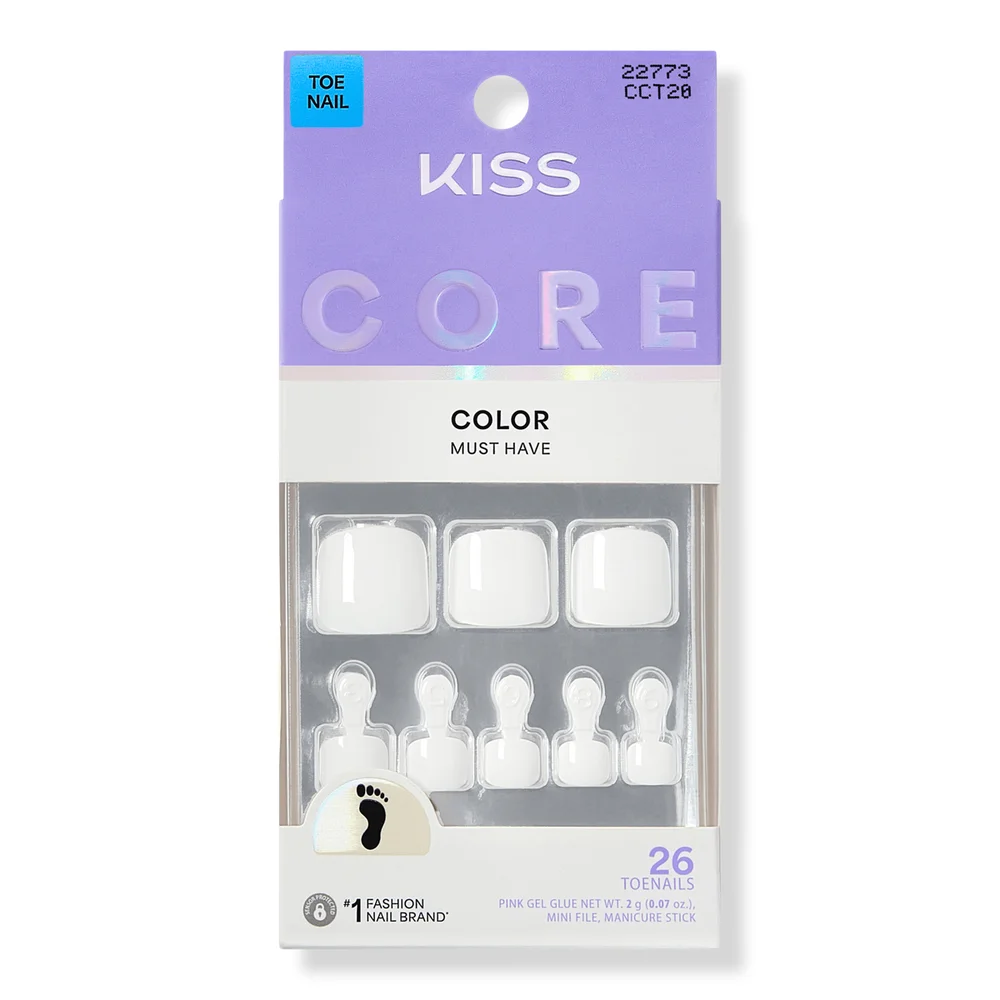 Kiss Core Color Short Squoval Press On Toenails