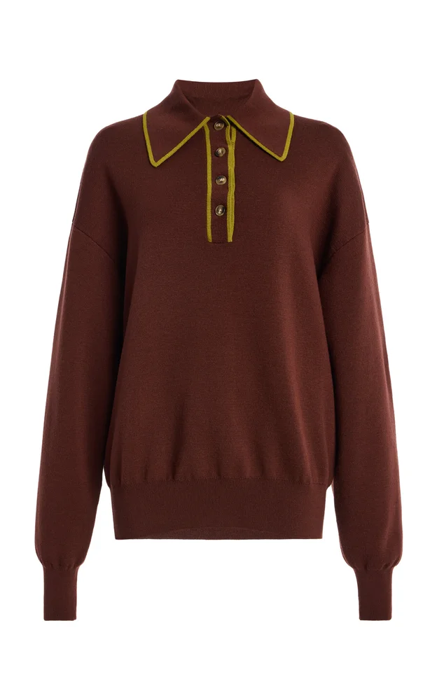 Rosette Wool Polo Top