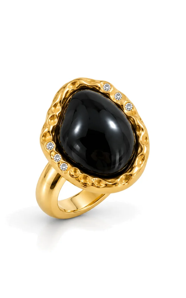The Lola Ring In Gold With Onyx