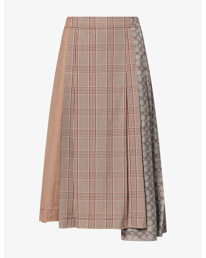 Heritage Plaid-Pattern Twill Midi Skirt