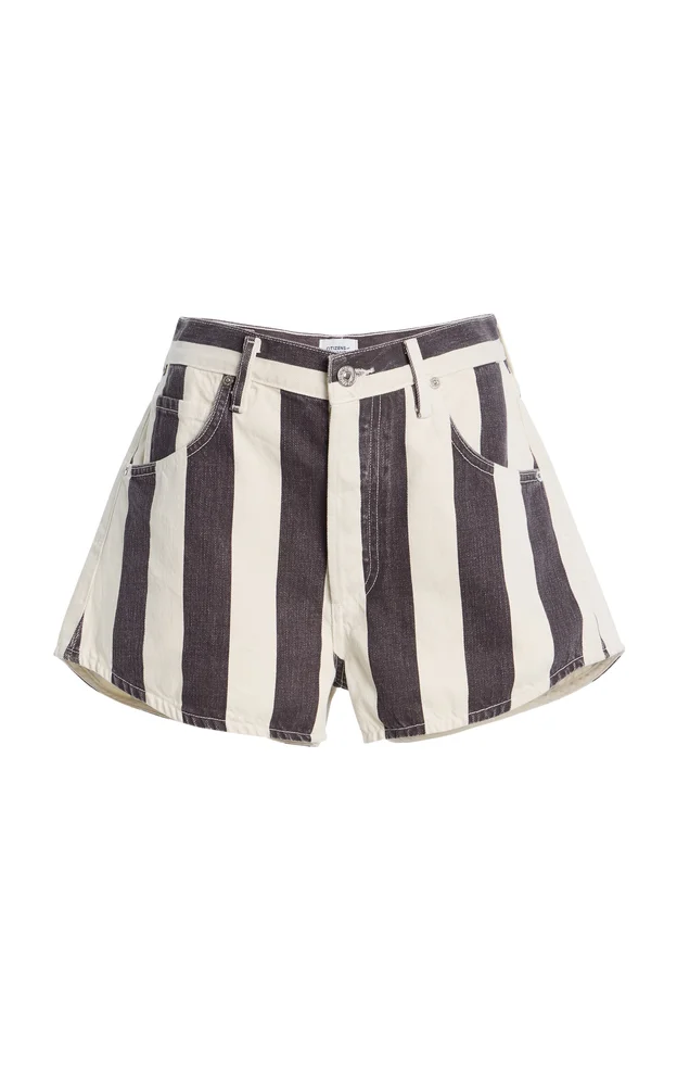 Abita Striped Denim Shorts