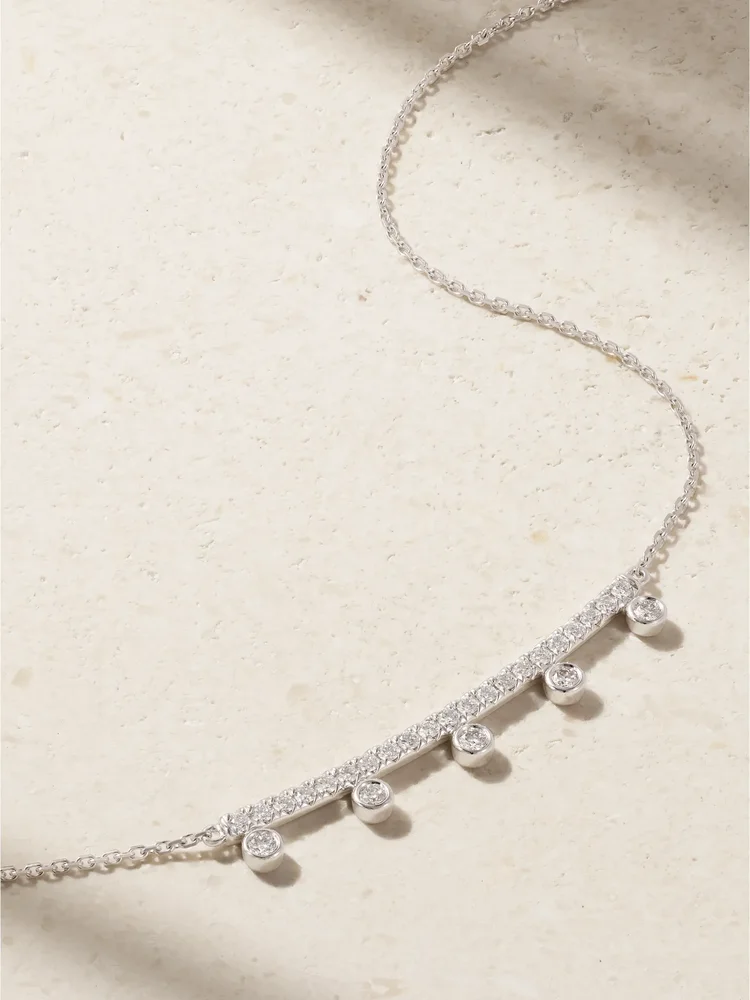 Dewdrop 18-karat white gold diamond necklace