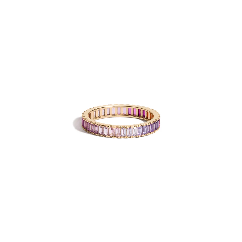 Pink Ombré Baguette Eternity Ring
