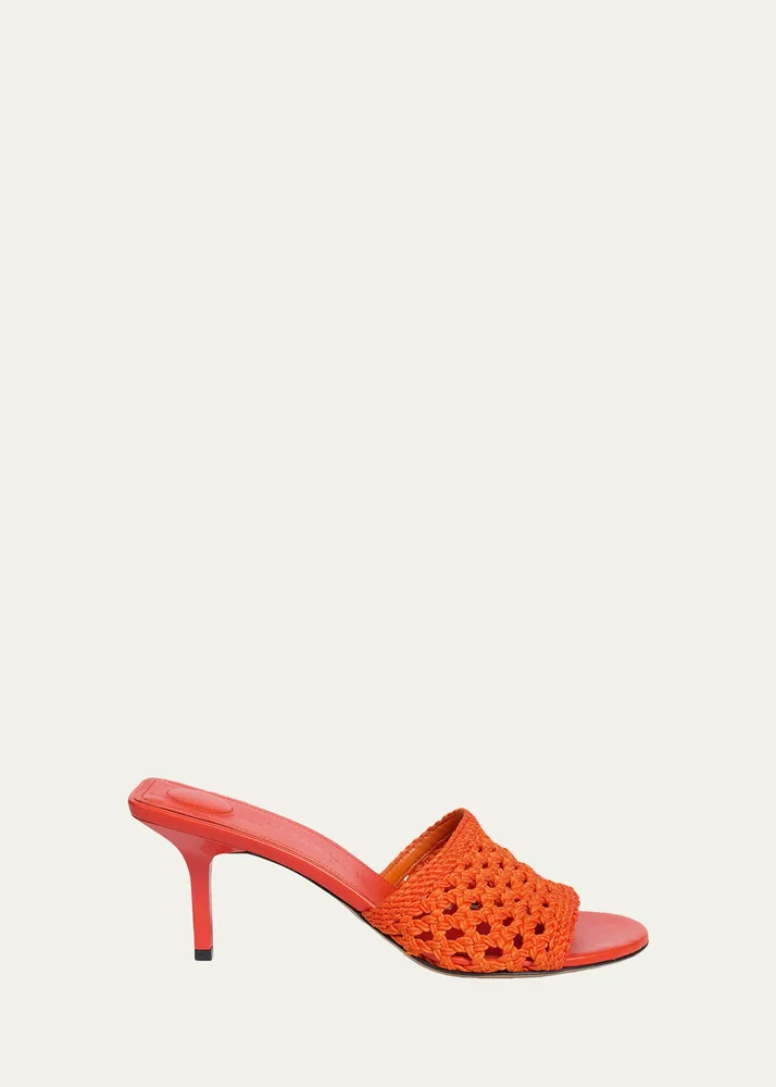 75mm Les Cubisto Open-Knit Mules