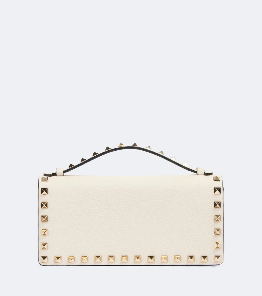 Rockstud leather wallet on chain
