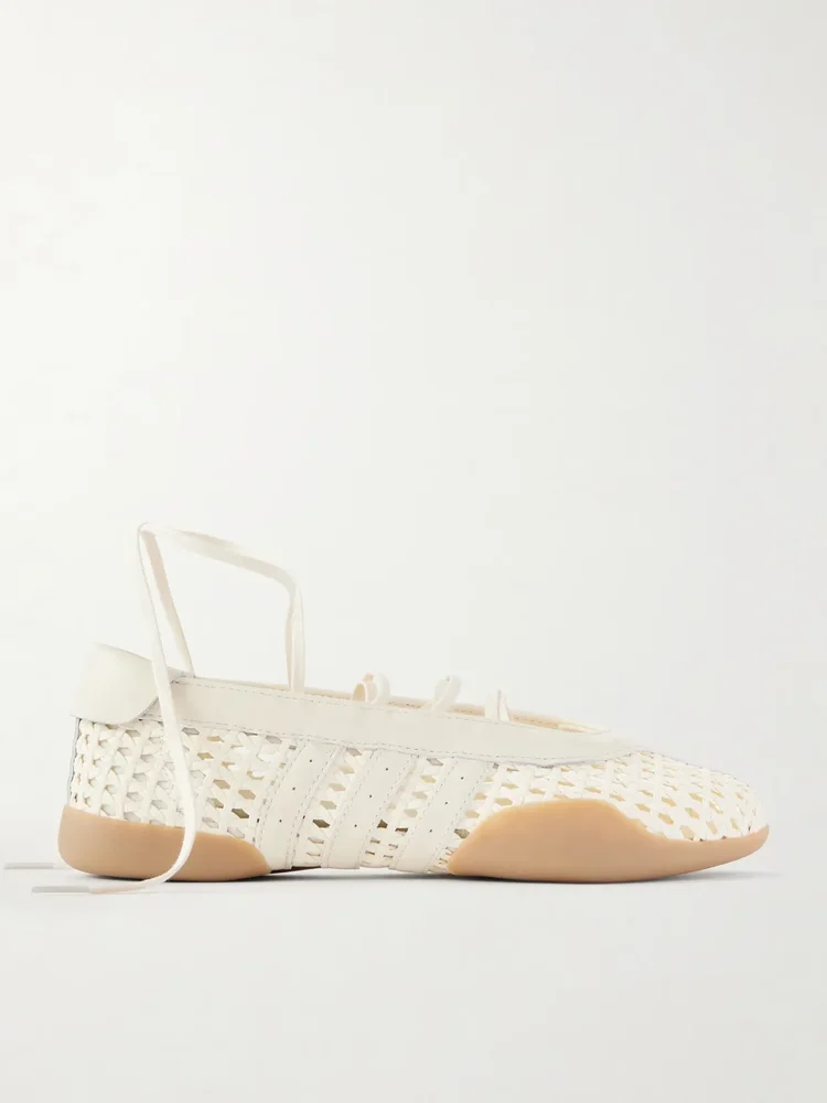 Taekwondo Mei Ballet leather-trimmed rubber sneakers