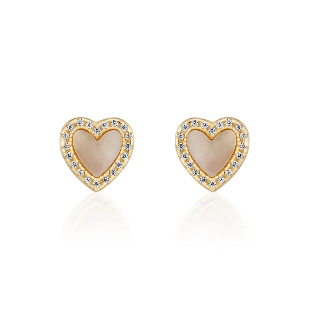Mother Of Pearl Heart Studs