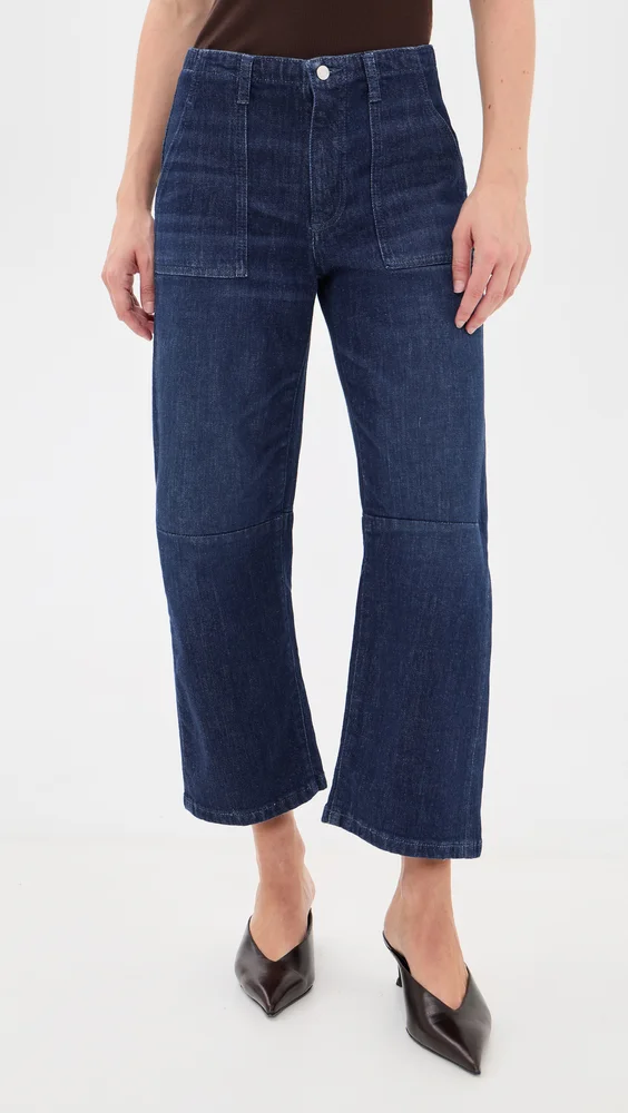 Petite Utility Soft Barrel Jeans