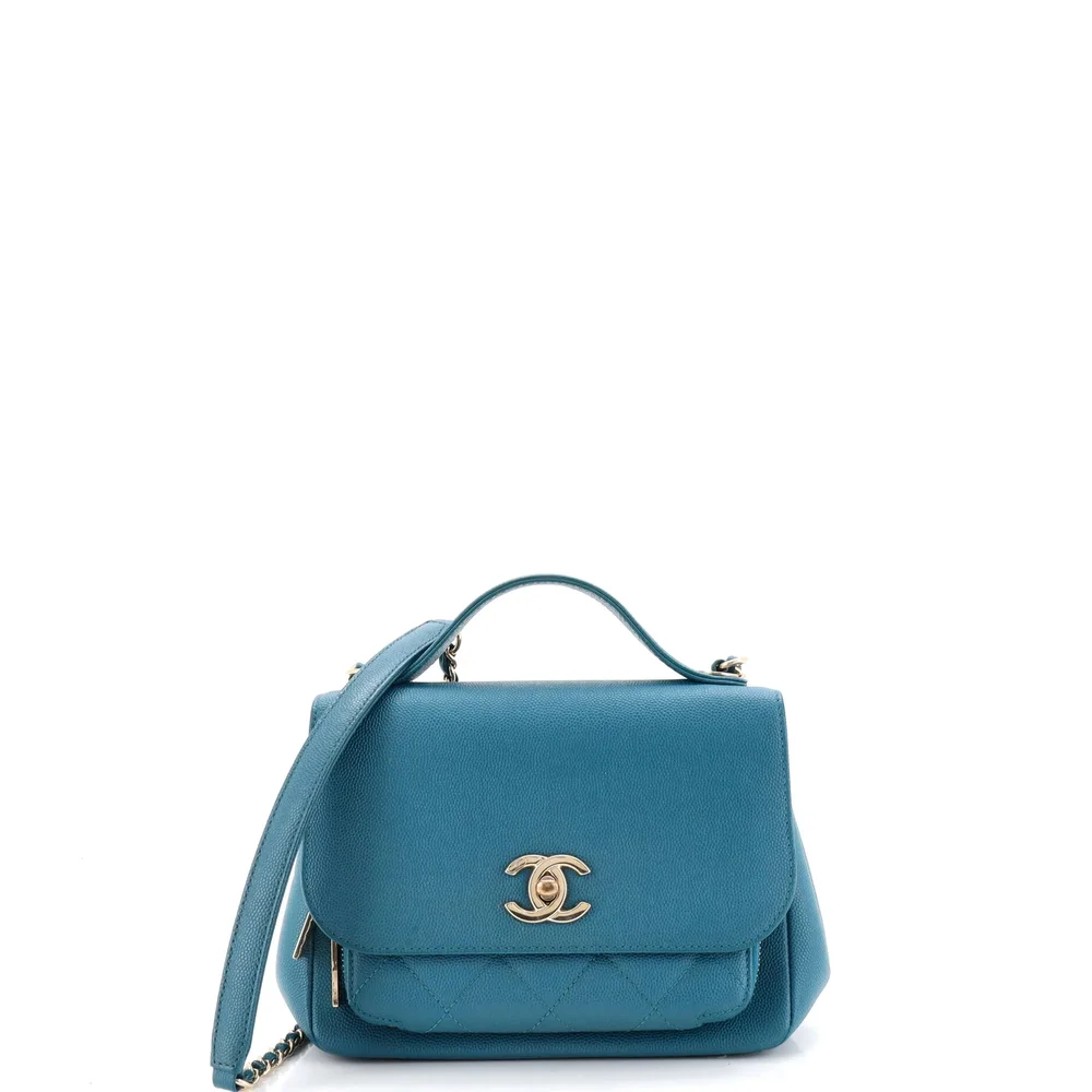 Pre-Owned Chanel Business Affinity Flap Bag Quilted Caviar Mini