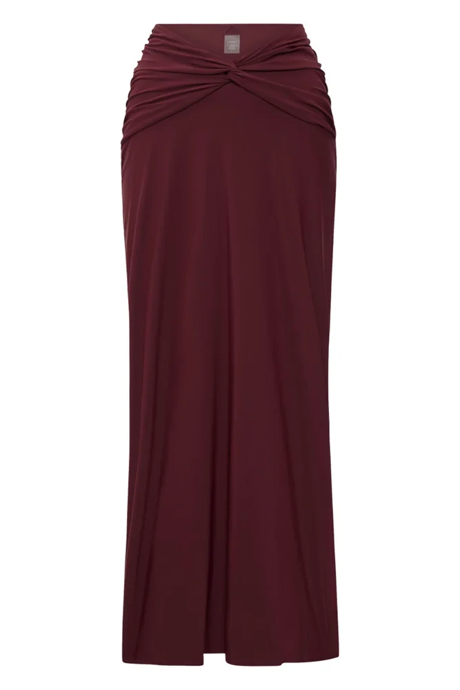 St. Croix Maxi Skirt, Deep Burgundy Tissue Jersey