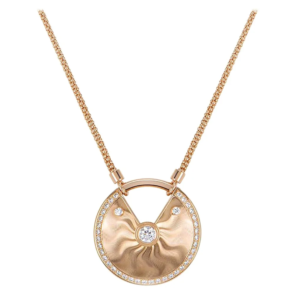 Rose Gold Guilloche Amulette de Cartier Necklace