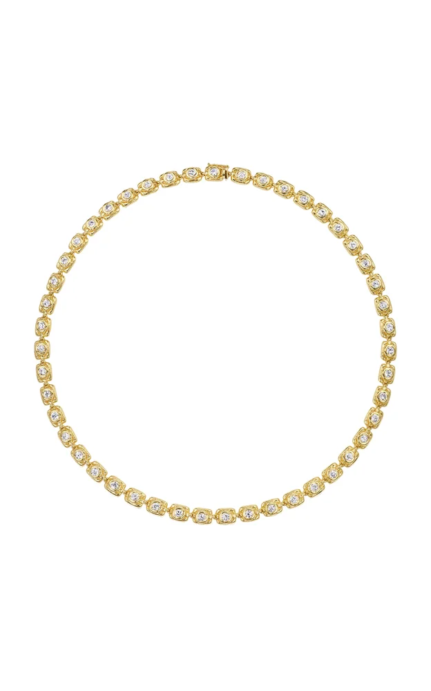 Romantica III 14K Yellow Gold Diamond Tennis Necklace