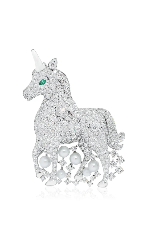Unicorn 2 18K White Gold Diamond Bag Charm