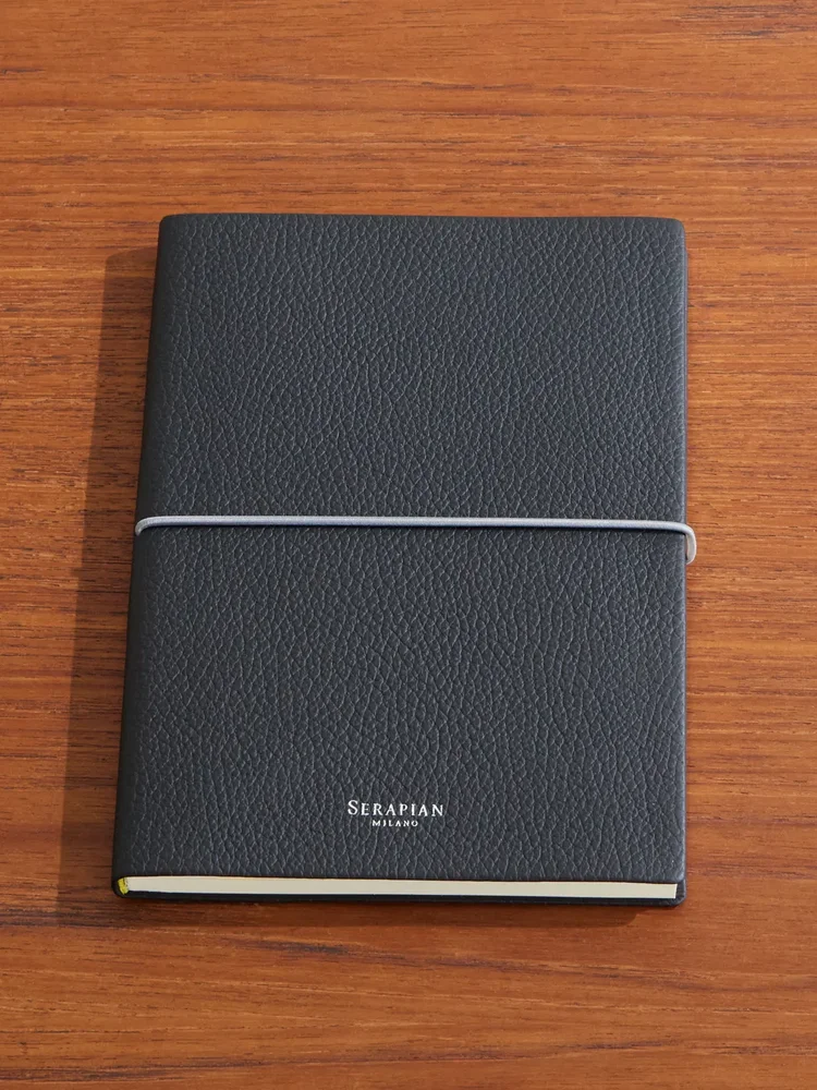 Medium Textured-Leather Notebook