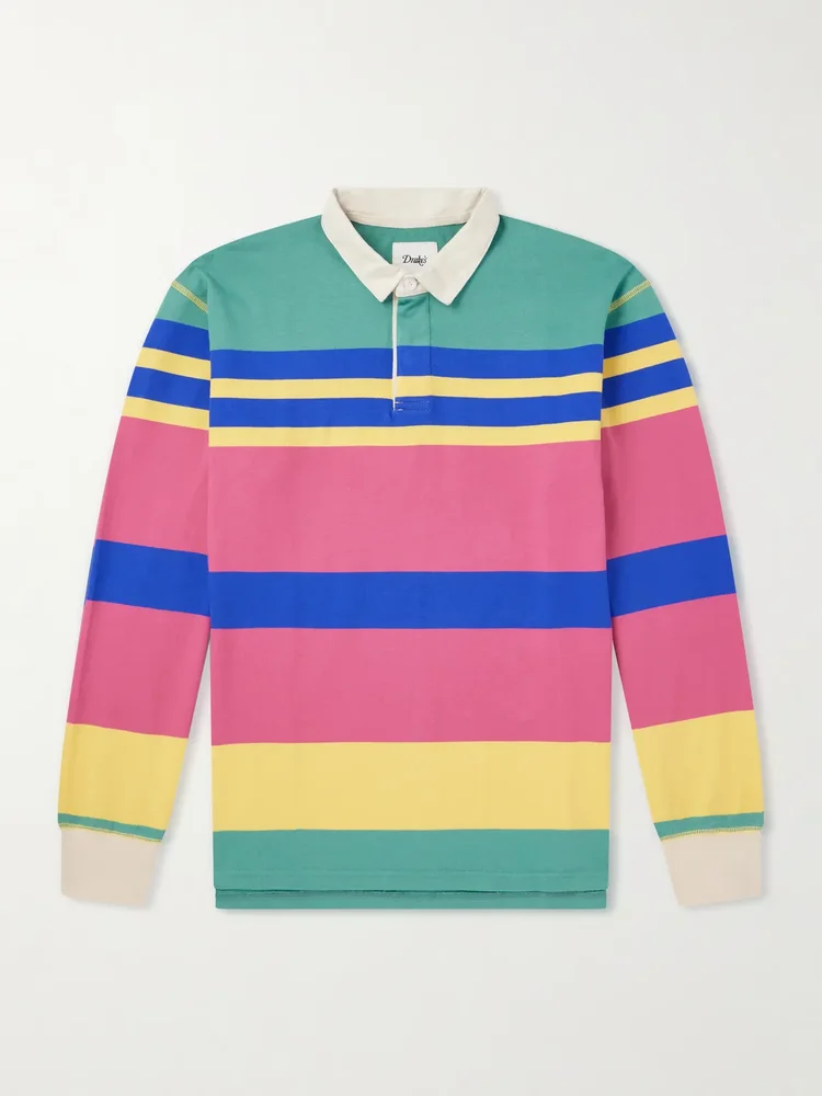 Striped Cotton-Jersey Polo Shirt