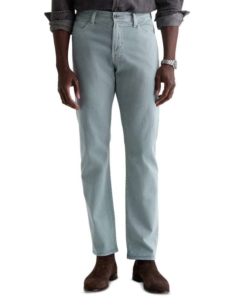 Everett 32" Slim Straight Fit Linen Pants in Sulfur Smoky Sapphire