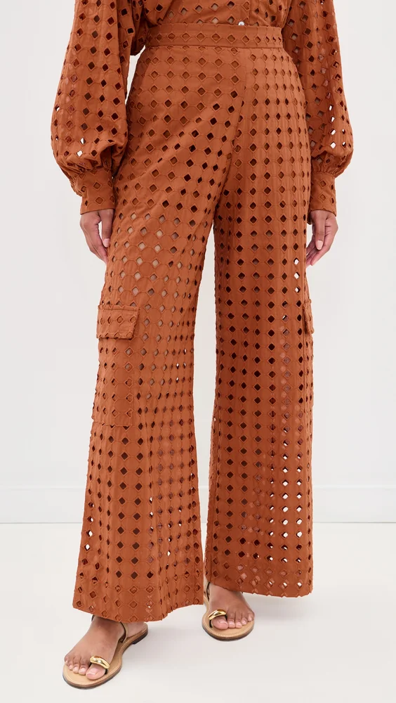 Brown Castanha Eyelet Cargo Pants