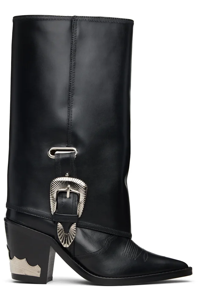Black Western Style Tall Boots